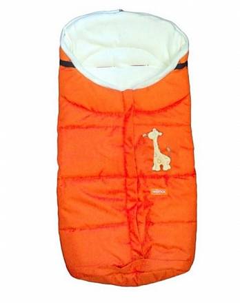 Спальный мешок в коляску №12 из серии Wintry polar флисовый, цвет – оранжевый 